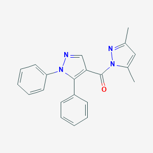 molecular formula C21H18N4O B287121 1-[(1,5-diphenyl-1H-pyrazol-4-yl)carbonyl]-3,5-dimethyl-1H-pyrazole 