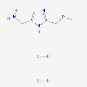 molecular formula C6H13Cl2N3O B2871210 [2-(Methoxymethyl)-1H-imidazol-5-yl]methanamine;dihydrochloride CAS No. 928631-23-6