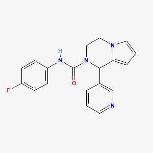molecular formula C19H17FN4O B2871219 N-(4-fluorophenyl)-1-(pyridin-3-yl)-3,4-dihydropyrrolo[1,2-a]pyrazine-2(1H)-carboxamide CAS No. 899750-90-4