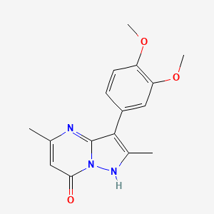 molecular formula C16H17N3O3 B2871221 3-(3,4-二甲氧基苯基)-2,5-二甲基吡唑并[1,5-a]嘧啶-7-醇 CAS No. 900297-43-0