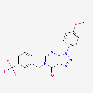 molecular formula C19H14F3N5O2 B2871226 3-(4-Methoxyphenyl)-6-[[3-(trifluoromethyl)phenyl]methyl]triazolo[4,5-d]pyrimidin-7-one CAS No. 847387-29-5