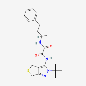molecular formula C21H28N4O2S B2871227 N1-(2-(叔丁基)-4,6-二氢-2H-噻吩[3,4-c]吡唑-3-基)-N2-(4-苯基丁-2-基)草酰胺 CAS No. 899756-51-5