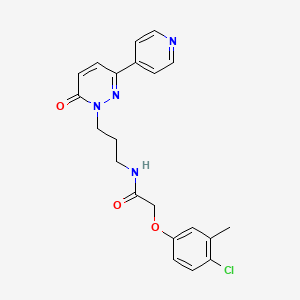 molecular formula C21H21ClN4O3 B2871228 2-(4-chloro-3-methylphenoxy)-N-(3-(6-oxo-3-(pyridin-4-yl)pyridazin-1(6H)-yl)propyl)acetamide CAS No. 1105208-52-3