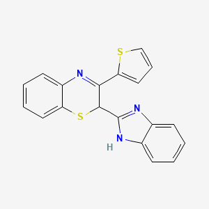 molecular formula C19H13N3S2 B2871231 2-(1H-1,3-benzodiazol-2-yl)-3-(thiophen-2-yl)-2H-1,4-benzothiazine CAS No. 721907-09-1