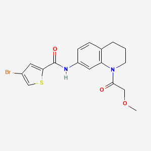 molecular formula C17H17BrN2O3S B2871250 4-bromo-N-(1-(2-methoxyacetyl)-1,2,3,4-tetrahydroquinolin-7-yl)thiophene-2-carboxamide CAS No. 1797317-40-8