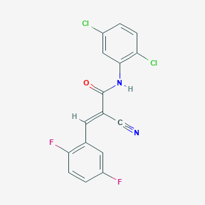 molecular formula C16H8Cl2F2N2O B2871251 (E)-2-氰基-N-(2,5-二氯苯基)-3-(2,5-二氟苯基)丙-2-烯酰胺 CAS No. 1181474-09-8