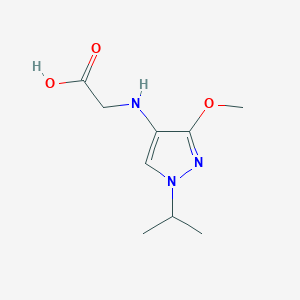 molecular formula C9H15N3O3 B2871252 2-[(3-Methoxy-1-propan-2-ylpyrazol-4-yl)amino]acetic acid CAS No. 2247207-47-0