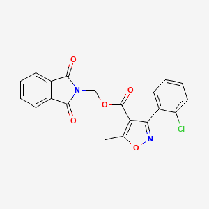 molecular formula C20H13ClN2O5 B2871254 (1,3-二氧代异吲哚啉-2-基)甲基 3-(2-氯苯基)-5-甲基异恶唑-4-羧酸酯 CAS No. 536722-03-9