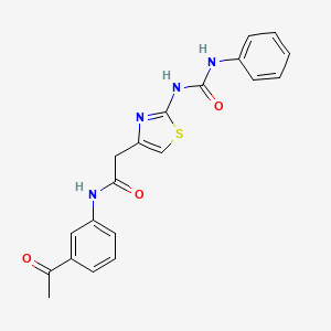 molecular formula C20H18N4O3S B2871255 N-(3-acetylphenyl)-2-(2-(3-phenylureido)thiazol-4-yl)acetamide CAS No. 921491-10-3