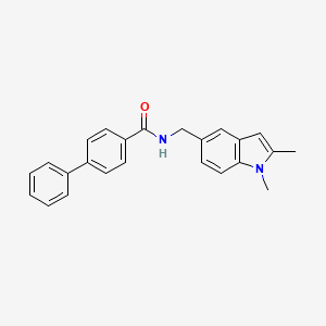 molecular formula C24H22N2O B2871258 N-((1,2-二甲基-1H-吲哚-5-基)甲基)-[1,1'-联苯]-4-甲酰胺 CAS No. 852137-56-5