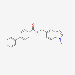 molecular formula C24H22N2O B2871258 N-((1,2-dimethyl-1H-indol-5-yl)methyl)-[1,1'-biphenyl]-4-carboxamide CAS No. 852137-56-5