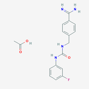 molecular formula C17H19FN4O3 B2871262 Acetic acid;1-[(4-carbamimidoylphenyl)methyl]-3-(3-fluorophenyl)urea CAS No. 2580208-23-5