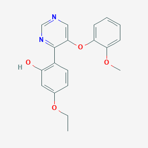 molecular formula C19H18N2O4 B2871277 5-Ethoxy-2-[5-(2-methoxyphenoxy)pyrimidin-4-yl]phenol CAS No. 877782-35-9