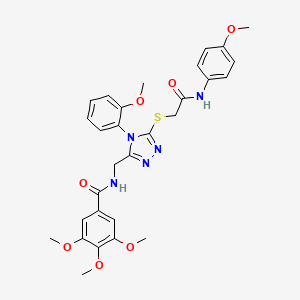 molecular formula C29H31N5O7S B2871306 3,4,5-三甲氧基-N-[[5-[2-(4-甲氧基苯胺基)-2-氧代乙基]硫代-4-(2-甲氧基苯基)-1,2,4-三唑-3-基]甲基]苯甲酰胺 CAS No. 310427-19-1