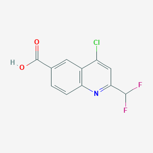 molecular formula C11H6ClF2NO2 B2871311 4-Chloro-2-(difluoromethyl)quinoline-6-carboxylic acid CAS No. 2248354-08-5