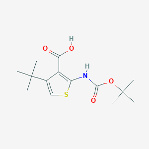 molecular formula C14H21NO4S B2871321 4-Tert-butyl-2-[(2-methylpropan-2-yl)oxycarbonylamino]thiophene-3-carboxylic acid CAS No. 2248313-81-5