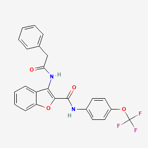 molecular formula C24H17F3N2O4 B2871325 3-(2-phenylacetamido)-N-(4-(trifluoromethoxy)phenyl)benzofuran-2-carboxamide CAS No. 888460-50-2