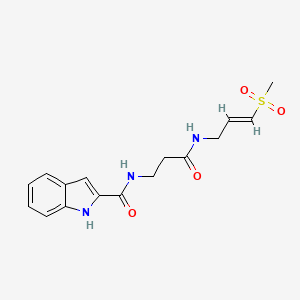 molecular formula C16H19N3O4S B2871328 N-[3-[[(E)-3-Methylsulfonylprop-2-enyl]amino]-3-oxopropyl]-1H-indole-2-carboxamide CAS No. 2305571-63-3