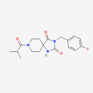 3-(4-Fluorobenzyl)-8-isobutyryl-1,3,8-triazaspiro[4.5]decane-2,4-dione
