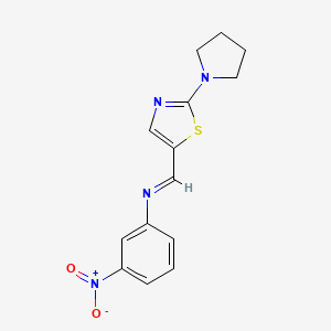 3-nitro-N-{(E)-[2-(1-pyrrolidinyl)-1,3-thiazol-5-yl]methylidene}aniline