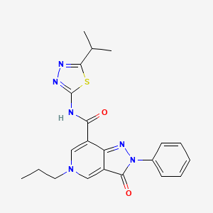 N-(5-isopropyl-1,3,4-thiadiazol-2-yl)-3-oxo-2-phenyl-5-propyl-3,5-dihydro-2H-pyrazolo[4,3-c]pyridine-7-carboxamide
