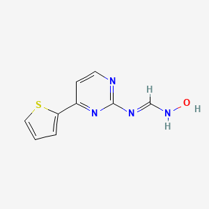 (E)-N'-hydroxy-N-[4-(thiophen-2-yl)pyrimidin-2-yl]methanimidamide