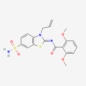 (Z)-N-(3-allyl-6-sulfamoylbenzo[d]thiazol-2(3H)-ylidene)-2,6-dimethoxybenzamide