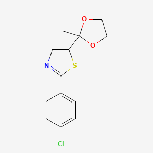 2-(4-Chlorophenyl)-5-(2-methyl-1,3-dioxolan-2-yl)-1,3-thiazole