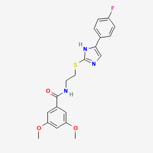 N-(2-((5-(4-fluorophenyl)-1H-imidazol-2-yl)thio)ethyl)-3,5-dimethoxybenzamide