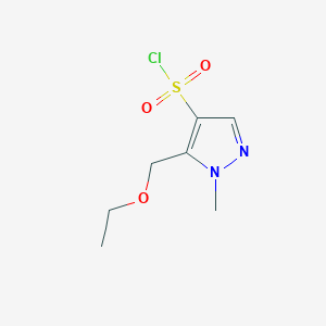 molecular formula C7H11ClN2O3S B2871374 5-(ethoxymethyl)-1-methyl-1H-pyrazole-4-sulfonyl chloride CAS No. 1856090-00-0