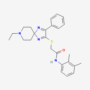 molecular formula C25H30N4OS B2871380 N-(2,3-dimethylphenyl)-2-((8-ethyl-3-phenyl-1,4,8-triazaspiro[4.5]deca-1,3-dien-2-yl)thio)acetamide CAS No. 1189974-03-5