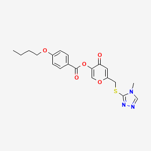 [6-[(4-Methyl-1,2,4-triazol-3-yl)sulfanylmethyl]-4-oxopyran-3-yl] 4-butoxybenzoate