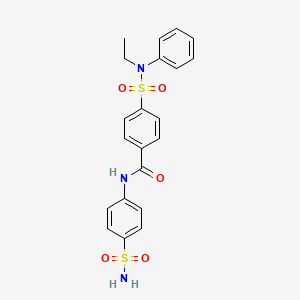 molecular formula C21H21N3O5S2 B2871383 4-(N-乙基-N-苯磺酰基)-N-(4-磺酰基苯基)苯甲酰胺 CAS No. 864939-44-6
