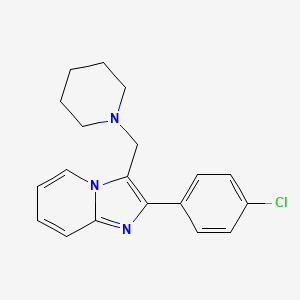 molecular formula C19H20ClN3 B2871389 2-(4-Chlorophenyl)-3-(piperidinomethyl)imidazo[1,2-a]pyridine CAS No. 861208-75-5