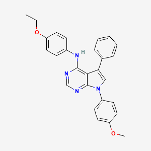 molecular formula C27H24N4O2 B2871403 N-(4-ethoxyphenyl)-7-(4-methoxyphenyl)-5-phenyl-7H-pyrrolo[2,3-d]pyrimidin-4-amine CAS No. 477228-16-3