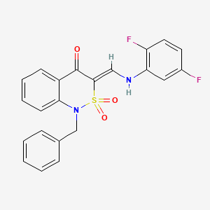 molecular formula C22H16F2N2O3S B2871407 (Z)-1-benzyl-3-(((2,5-difluorophenyl)amino)methylene)-1H-benzo[c][1,2]thiazin-4(3H)-one 2,2-dioxide CAS No. 892290-75-4