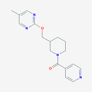 molecular formula C17H20N4O2 B2871412 [3-[(5-Methylpyrimidin-2-yl)oxymethyl]piperidin-1-yl]-pyridin-4-ylmethanone CAS No. 2380034-98-8