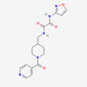 molecular formula C17H19N5O4 B2871413 N1-((1-isonicotinoylpiperidin-4-yl)methyl)-N2-(isoxazol-3-yl)oxalamide CAS No. 1396848-41-1