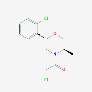 molecular formula C13H15Cl2NO2 B2871416 2-Chloro-1-[(2S,5R)-2-(2-chlorophenyl)-5-methylmorpholin-4-yl]ethanone CAS No. 2411179-13-8