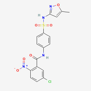 molecular formula C17H13ClN4O6S B2871428 5-chloro-N-(4-(N-(5-methylisoxazol-3-yl)sulfamoyl)phenyl)-2-nitrobenzamide CAS No. 303035-41-8