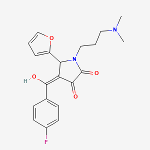 molecular formula C20H21FN2O4 B2871430 1-(3-(二甲氨基)丙基)-4-(4-氟苯甲酰基)-5-(呋喃-2-基)-3-羟基-1H-吡咯-2(5H)-酮 CAS No. 381705-14-2