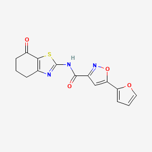 molecular formula C15H11N3O4S B2871439 5-(呋喃-2-基)-N-(7-氧代-4,5,6,7-四氢苯并[d]噻唑-2-基)异恶唑-3-甲酰胺 CAS No. 1207034-86-3