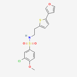 molecular formula C17H16ClNO4S2 B2871442 3-chloro-N-(2-(5-(furan-3-yl)thiophen-2-yl)ethyl)-4-methoxybenzenesulfonamide CAS No. 2034596-78-4