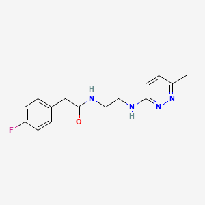 molecular formula C15H17FN4O B2871448 2-(4-fluorophenyl)-N-(2-((6-methylpyridazin-3-yl)amino)ethyl)acetamide CAS No. 1203360-47-7