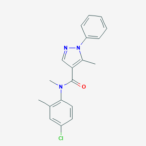 molecular formula C19H18ClN3O B287145 N-(4-chloro-2-methylphenyl)-N,5-dimethyl-1-phenyl-1H-pyrazole-4-carboxamide 