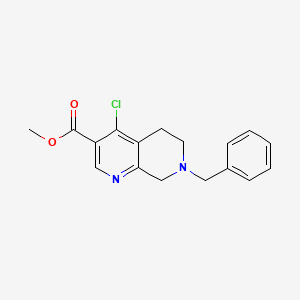 molecular formula C17H17ClN2O2 B2871453 Methyl 7-benzyl-4-chloro-5,6,7,8-tetrahydro-1,7-naphthyridine-3-carboxylate CAS No. 1785037-46-8