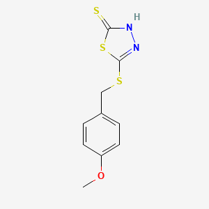 molecular formula C10H10N2OS3 B2871477 5-{[(4-Methoxyphenyl)methyl]sulfanyl}-1,3,4-thiadiazole-2-thiol CAS No. 136384-20-8