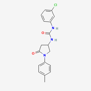 molecular formula C18H18ClN3O2 B2871485 1-(3-Chlorophenyl)-3-(5-oxo-1-(p-tolyl)pyrrolidin-3-yl)urea CAS No. 894019-09-1