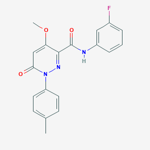 molecular formula C19H16FN3O3 B2871497 N-(3-fluorophenyl)-4-methoxy-1-(4-methylphenyl)-6-oxopyridazine-3-carboxamide CAS No. 941879-57-8