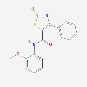 molecular formula C17H13ClN2O2S B287150 2-chloro-N-(2-methoxyphenyl)-4-phenyl-1,3-thiazole-5-carboxamide 
